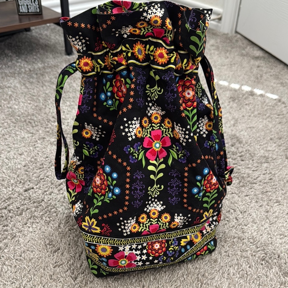 Black Embroidered Floral Toiletries Wet Bag